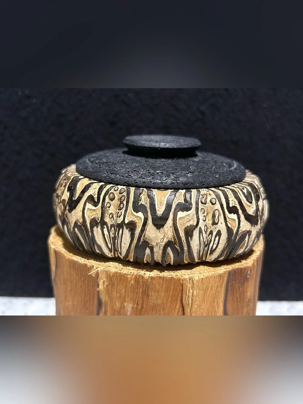 Mamaku Native Tree Fern Turned Wood Trinket Box New Zealand Maori Ponga Craft